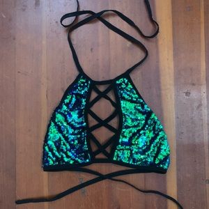 iHeartRaves Sequined Halter (tags: iHeartRaves)